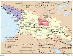 Mapa Gruzji po wojnie 2008 r.