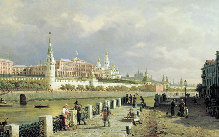 P. Wierieszczagin. Widok Na Kreml 1879 r. kreml moskwa bialy